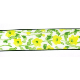 Drahtb. Blumen grün/gelb 40 mm