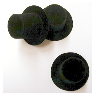 Velour-Zylinder Hüte Außenm. =  52 mm schwarz