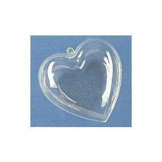 Plastik Herz 2 tlg. 8 cm, glasklar