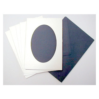 Le Suh Kartenset 5 Stck. silber/blau Diagonale
