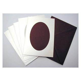 Le Suh Kartenset 5 Stck. silber/weinrot Diagonale