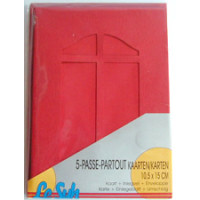 Le Suh Kartenset Passepartout 5 Stck. rot, Fenster