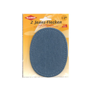 Kleiber Jeans-Flecken Oval 2 Stück 100% Cotton 13x10cm mittelblau
