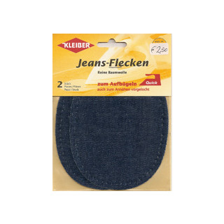 Kleiber Jeans-Flecken Oval 2 Stück 100% Cotton 13x10cm blue jeans