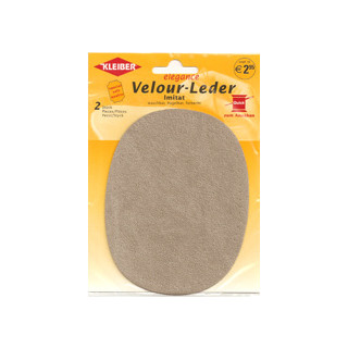 Kleiber Velour-Leder 13x10cm beige 2 Stück