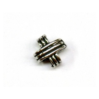 Metall-Perle, &oslash; 11 mm Gro&szlig;loch &oslash; 4 mm altsilber