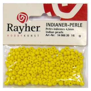 Indianer-Perle 16g 4,5mm fb. 20 gelb