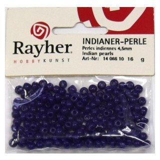 Indianer-Perle 16g 4,5mm fb. 10 dkl.blau