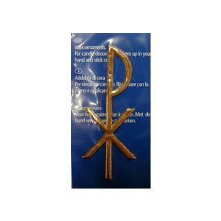 Verzierwachs Pax-Zeichen 8 cm, in gold