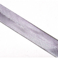 Schrägband Metall gefalzt 100 % PES 40/20 mm silber