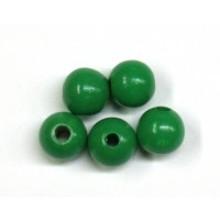 Holzperlen 12 mm/Bohrg. 2-3 mm Stück h.grün