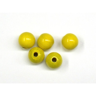 Holzperlen 12 mm/Bohrg. 2-3 mm Stück gelb