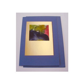 Aquarellkarte A6 blau/gold Abstrakt