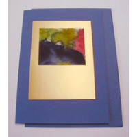 Aquarellkarte A6 blau/gold Abstrakt