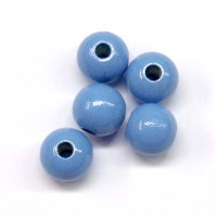 Holzperlen 12 mm/Bohrg. 2-3 mm Stück hl.blau