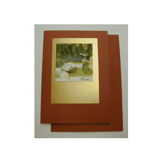 Aquarellkarte A6 rost/gold Abstrakt