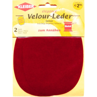 Kleiber Velour-Leder 13x10cm rot 2 Stück