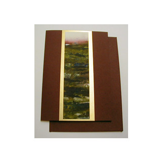 Aquarellkarte A6 bordeaux/gold Landschaft