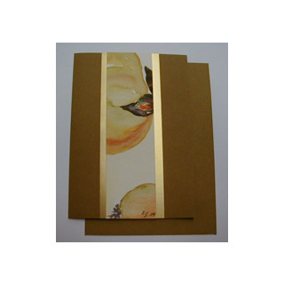 Aquarellkarte A6 dkl. goldocker/gold Abstrakt