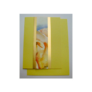 Aquarellkarte A6 zitrone /gold Abstrakt