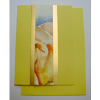 Aquarellkarte A6 zitrone /gold Abstrakt
