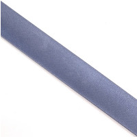 Schrägband Satin gefalzt 100 % PES 40/20 mm grau/blau