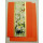 Aquarellkarte A6 orange/gold Blumen