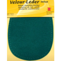 Kleiber Velour-Leder 13x10cm wasserblau 2 Stück