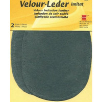 Kleiber Velour-Leder 13x10cm taubenblau 2 St&uuml;ck